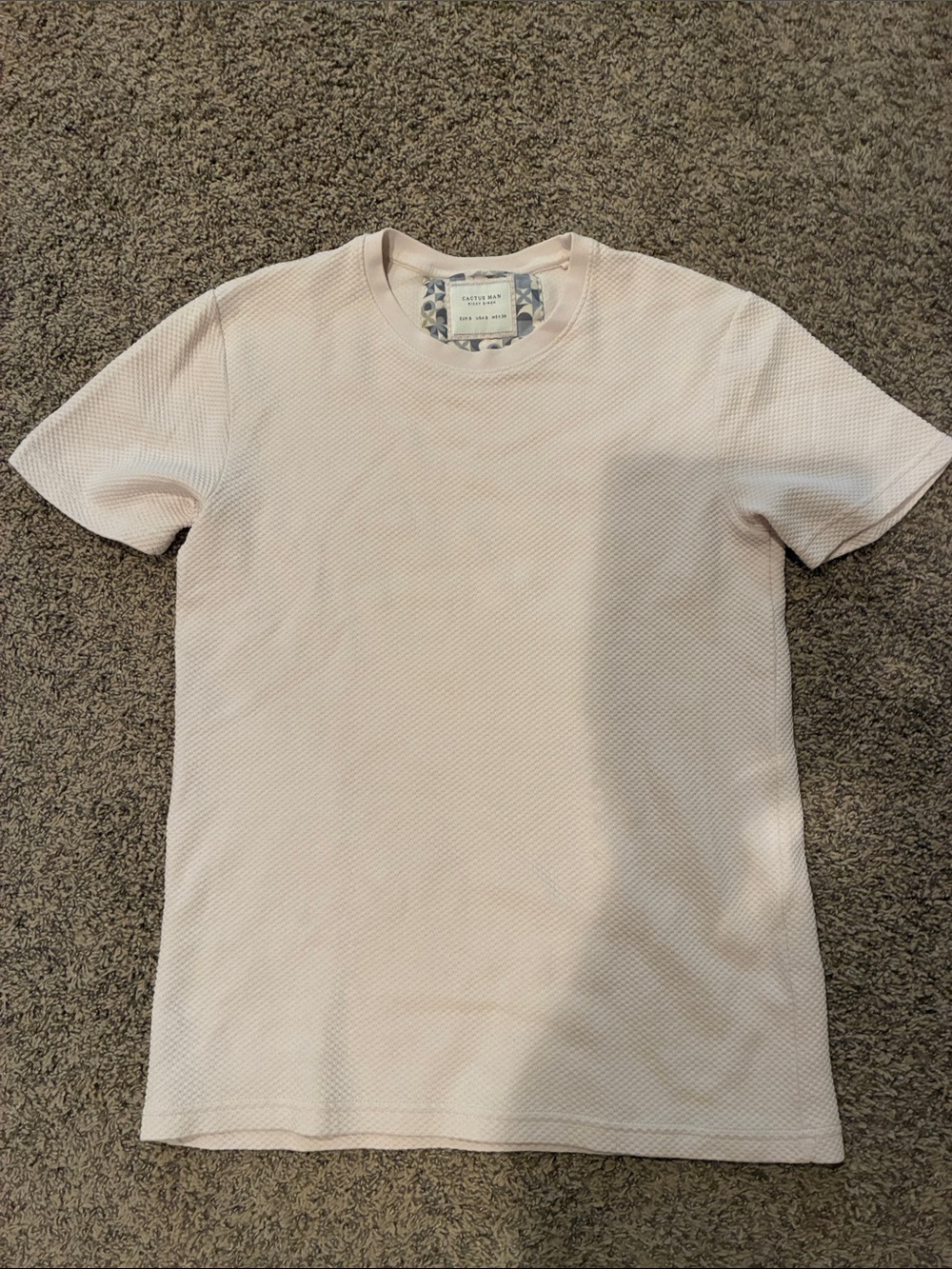 Men's Short Sleeve Textured Crew Tee - Pale Pink